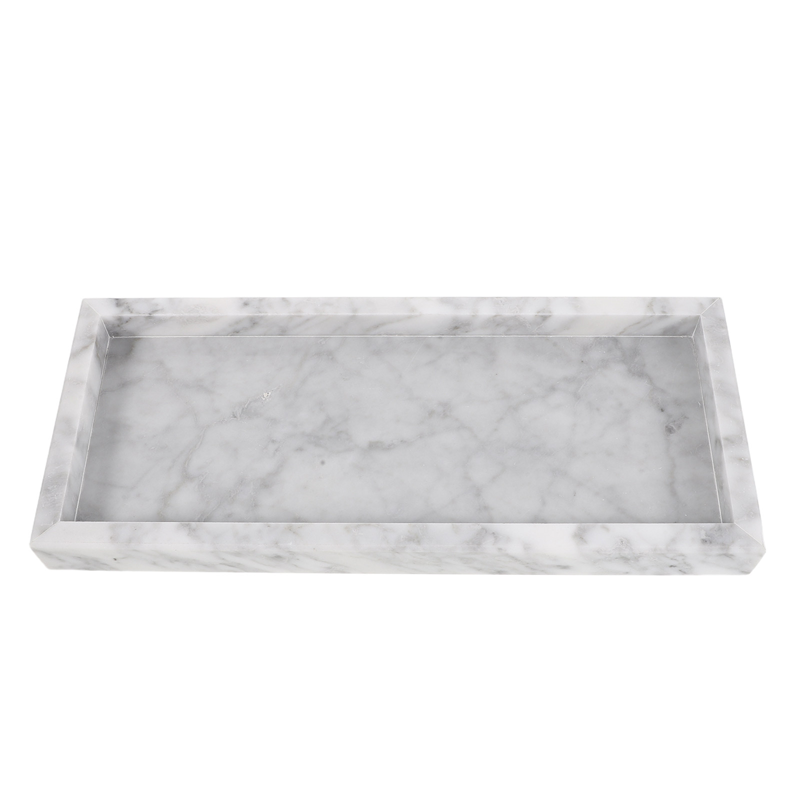Home Bathroom Organizer - Plateau rectangulaire en marbre pour la