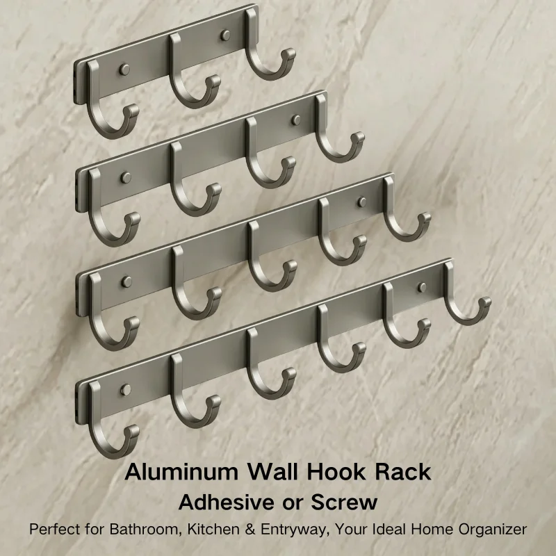 Home Bathroom Organizer - Porte-manteaux mural en aluminium – fixation