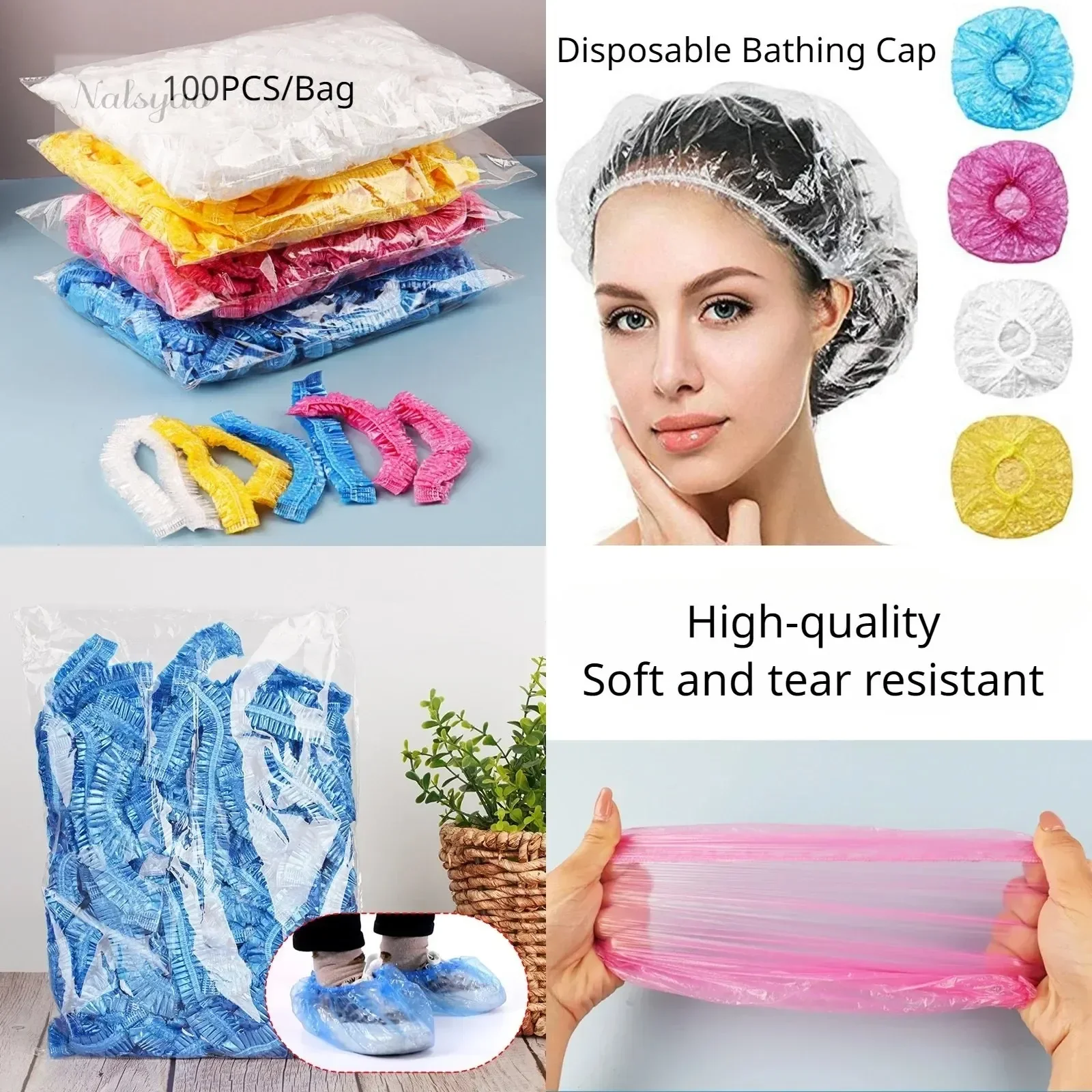 Home Essentials Bathroom Storage - Bonnet de Douche Jetable Transparent Imperméable