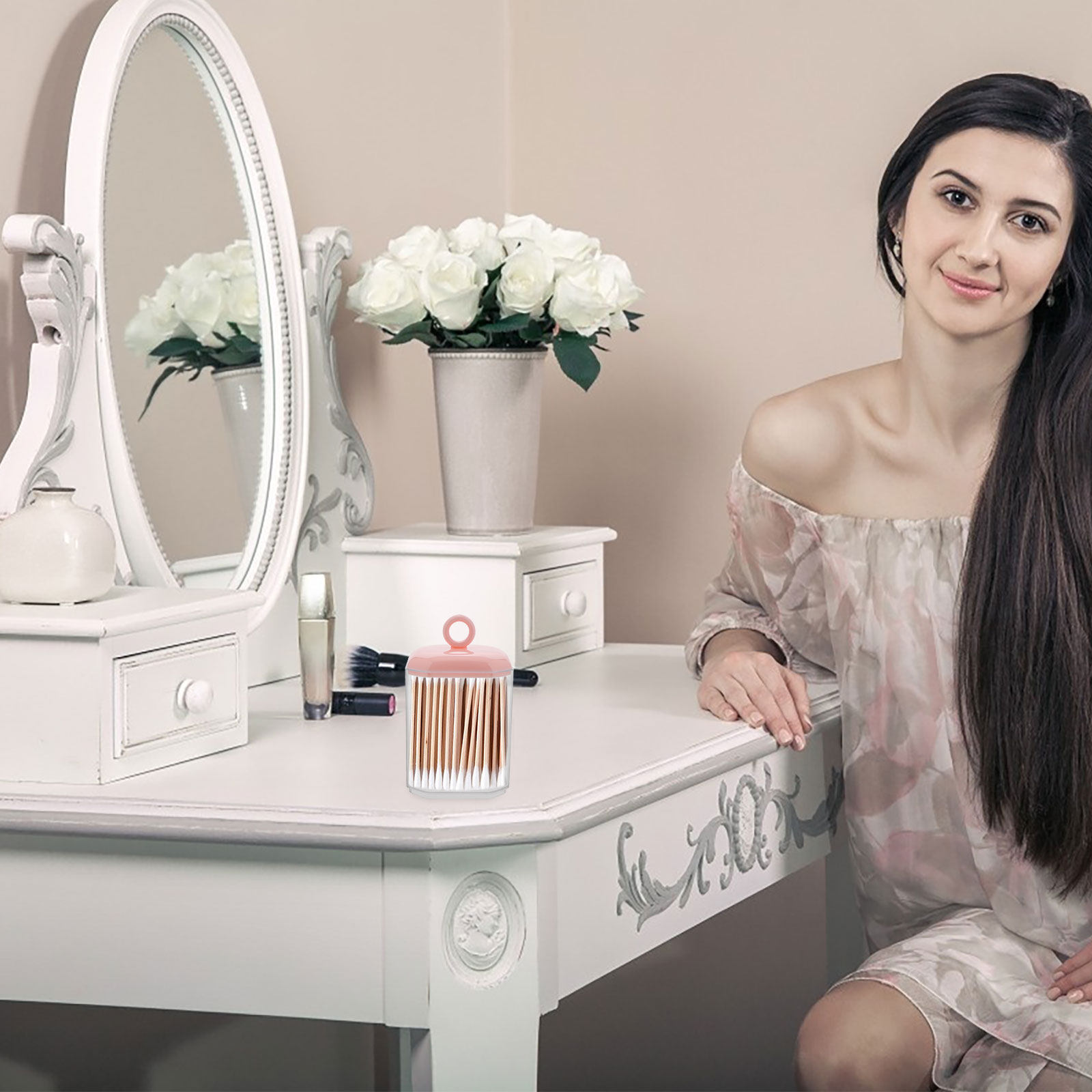Boîte de rangement pour cotons - Home Essentials Bathroom Storage avis et prix