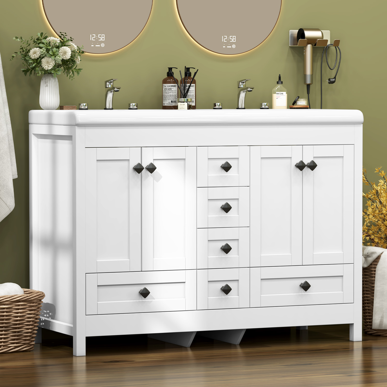 Meuble de salle de bain blanc  - Home Bathroom Vanity Combo avis et prix