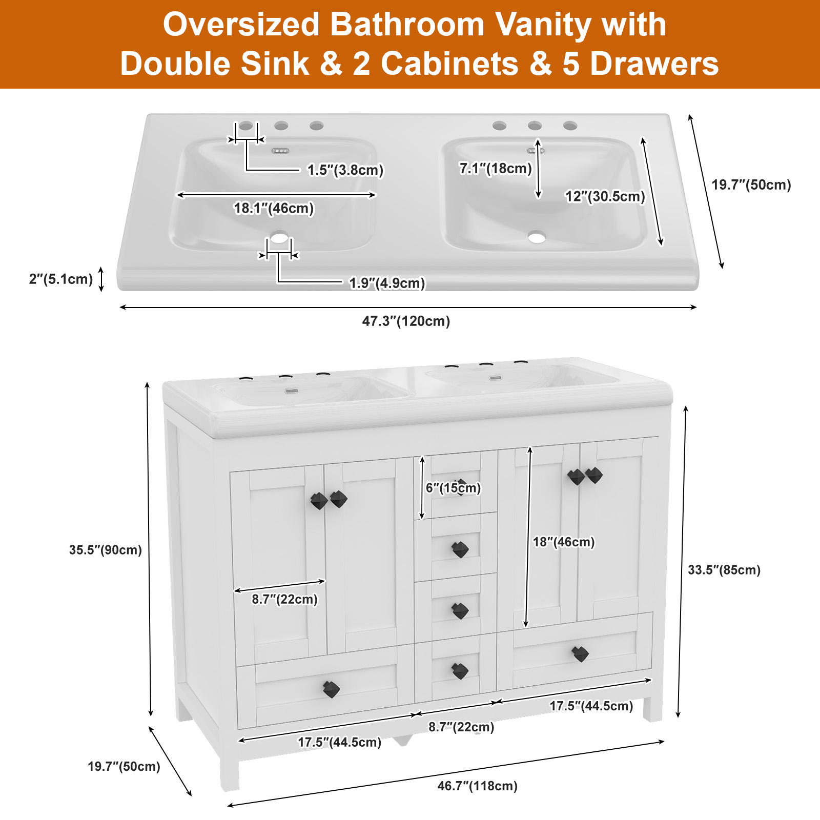 Meuble de salle de bain blanc  - Home Bathroom Vanity Combo avis et prix