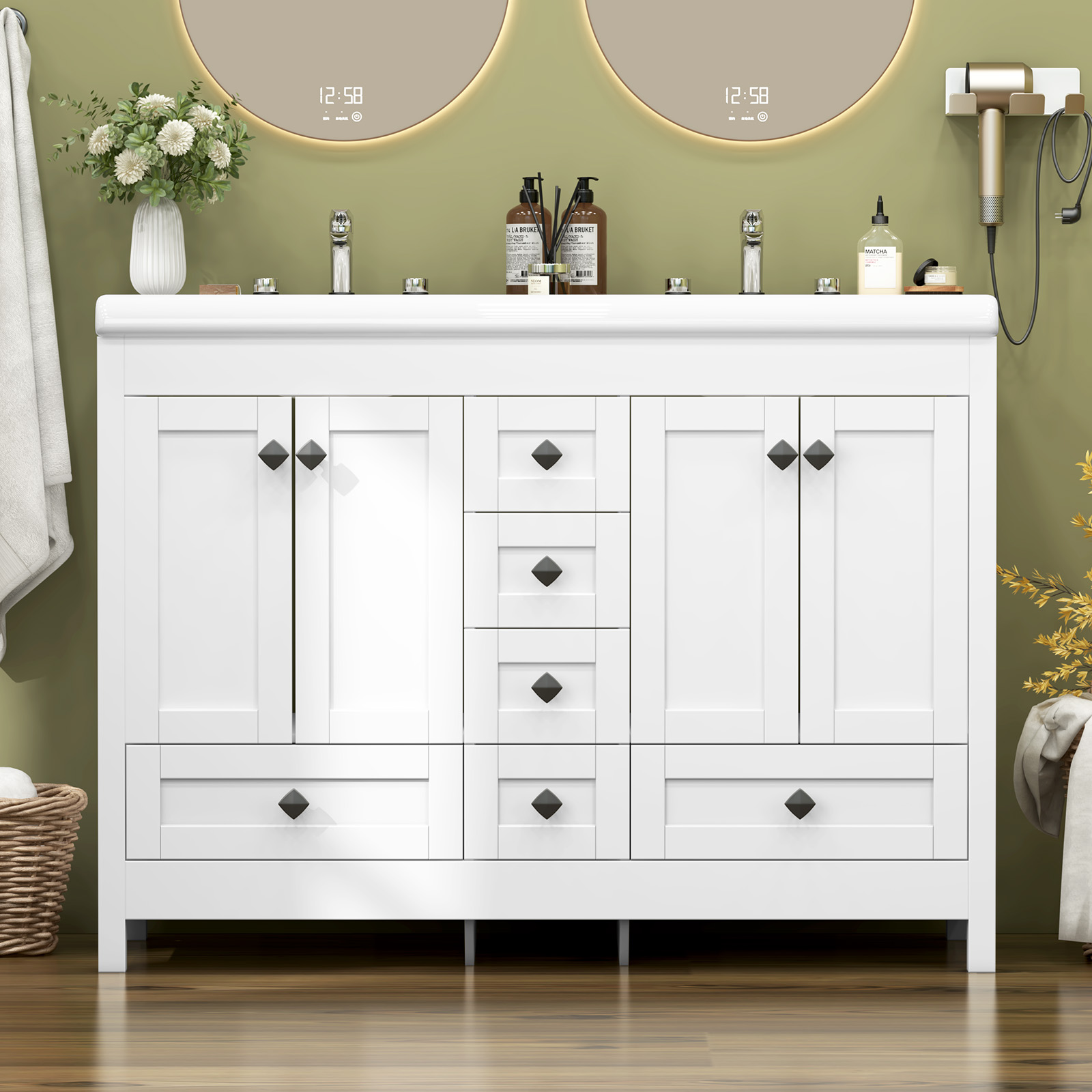 Meuble de salle de bain blanc  - Home Bathroom Vanity Combo avis et prix